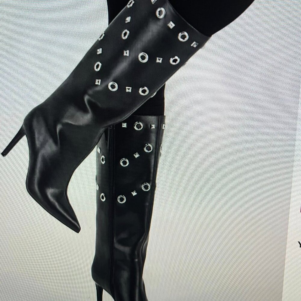 I.N.C. International Concepts Women's Saiqa Grommet Knee High Boots-10
